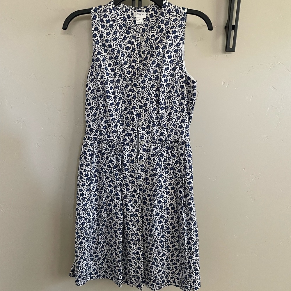 J. Crew Navy and White Sleeveless A-line Mini Dress